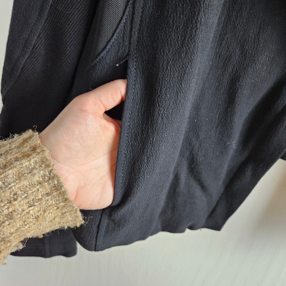 Blank NYC Crepe Mesh Mixed Media Moto Jacket L Black Double Zip‎ - Picture 9 of 14